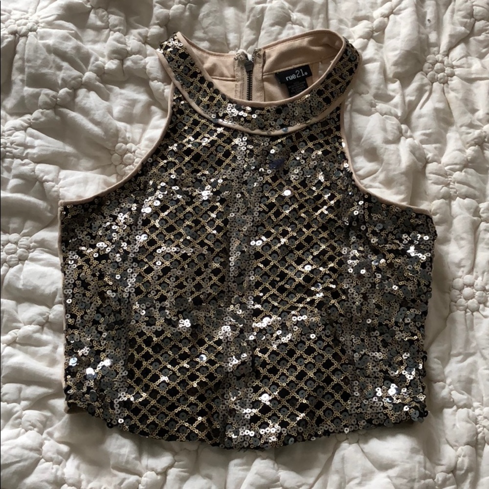 Sequin Cropped tank